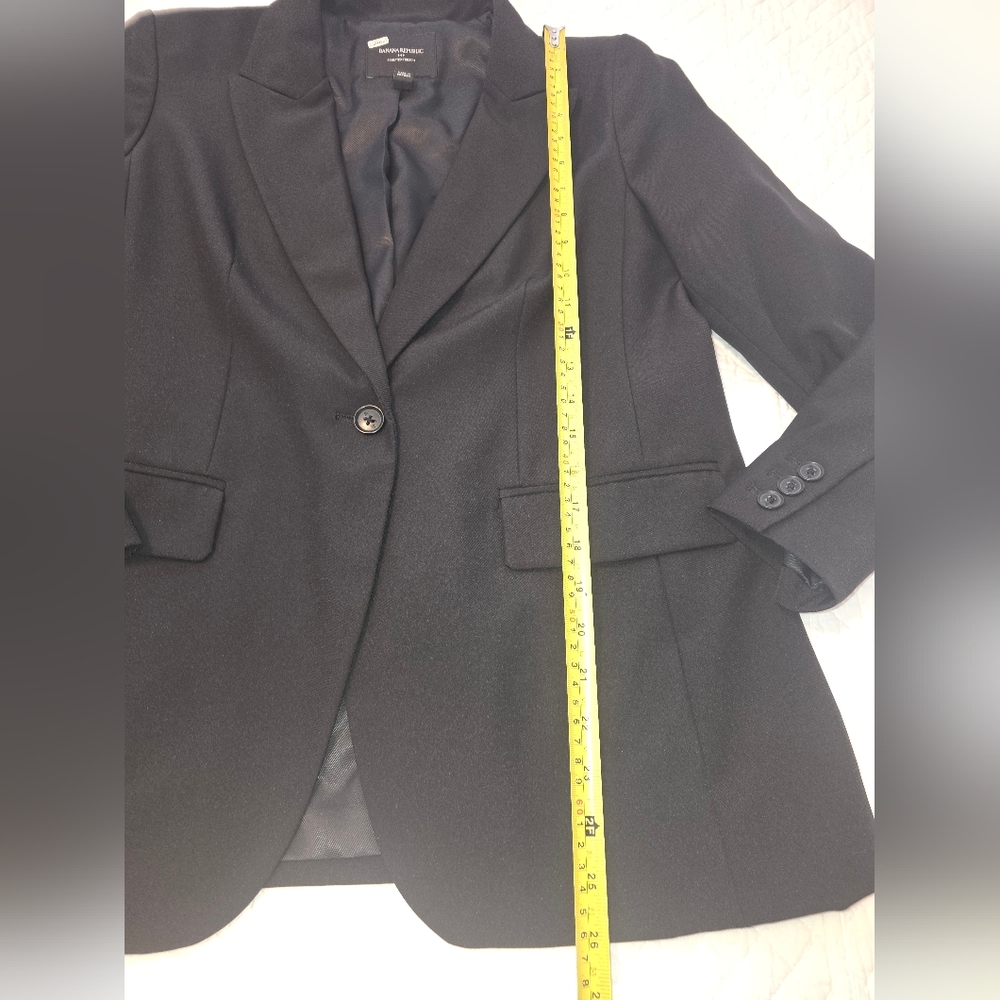 Banana Republic Sculpted Stretch Black Blazer Women's Size 8P - Picture 5 of 9